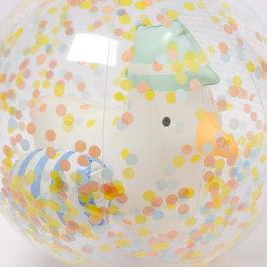 3D Inflatable Beach Ball Sid the Seagull Blue Stripe - Beach Toy