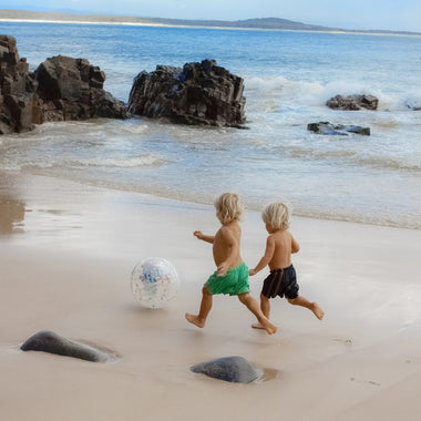 3D Inflatable Beach Ball Sid the Seagull Blue Stripe - Beach Toy