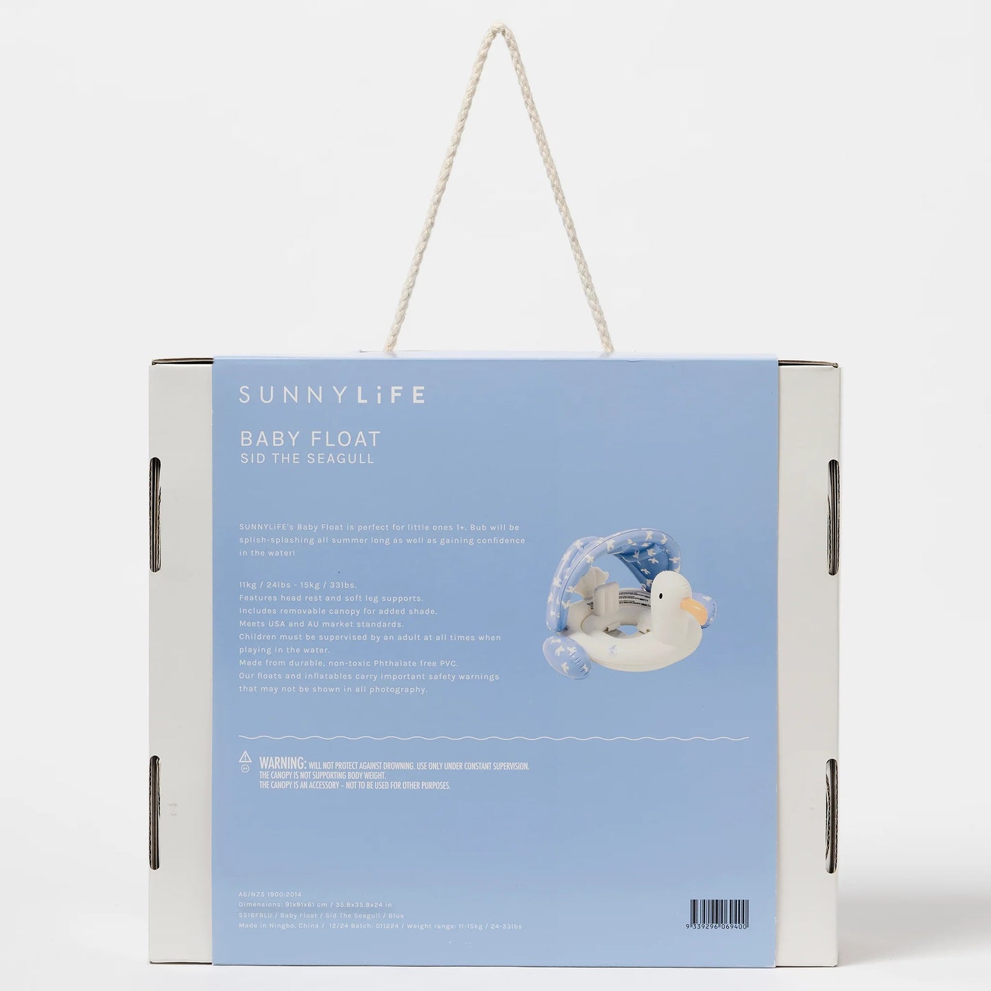 Load image into Gallery viewer, Baby Float Sid the Seagull Blue - Pool Inflatable
