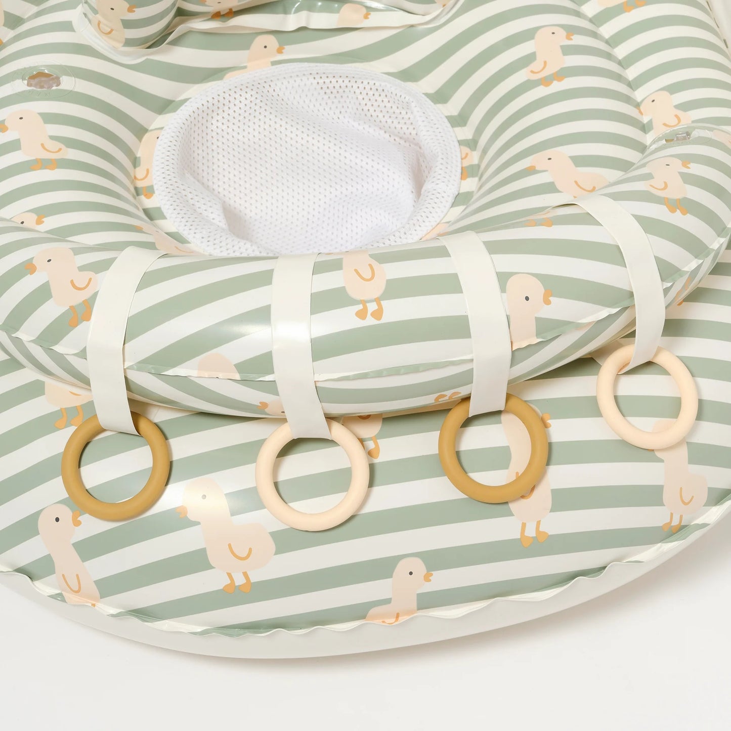 Load image into Gallery viewer, Interactive Baby Float Duck Sage Stripe - Pool Inflatable
