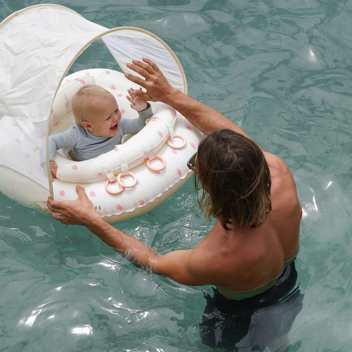 Load image into Gallery viewer, Interactive Baby Float Strawberry Sunshine Pink - Pool Inflatable
