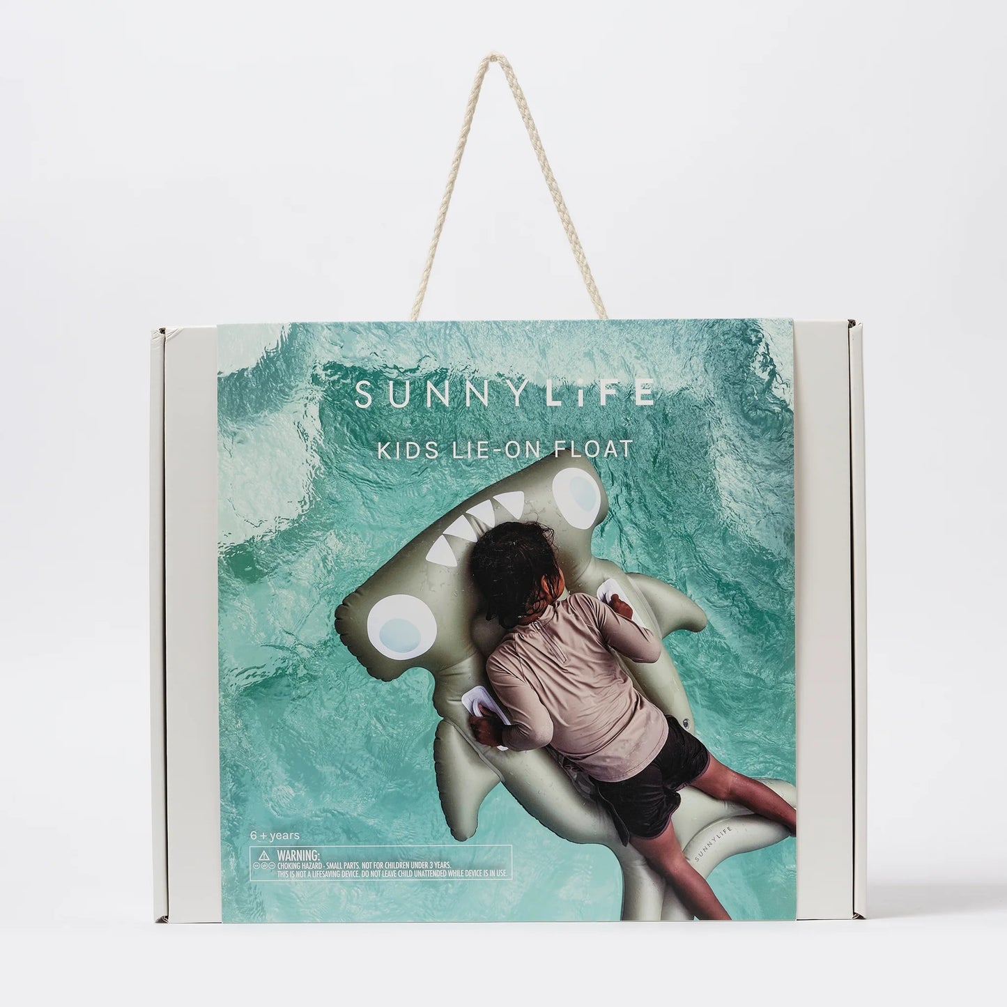 Load image into Gallery viewer, Kids Lie-On Float Salty the Shark Khaki - Pool Inflatable
