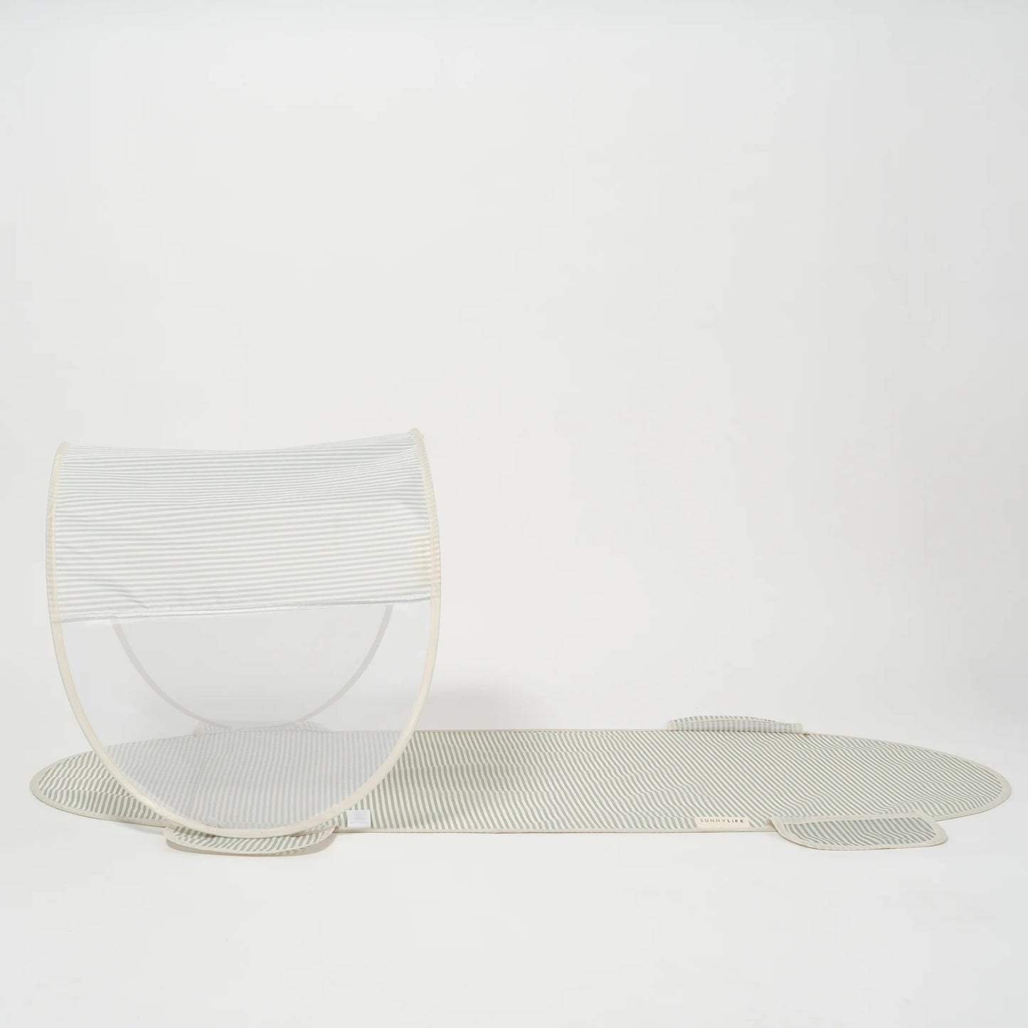 Load image into Gallery viewer, Solo Sun Shader La Palma Sage Stripe - Beach Chair
