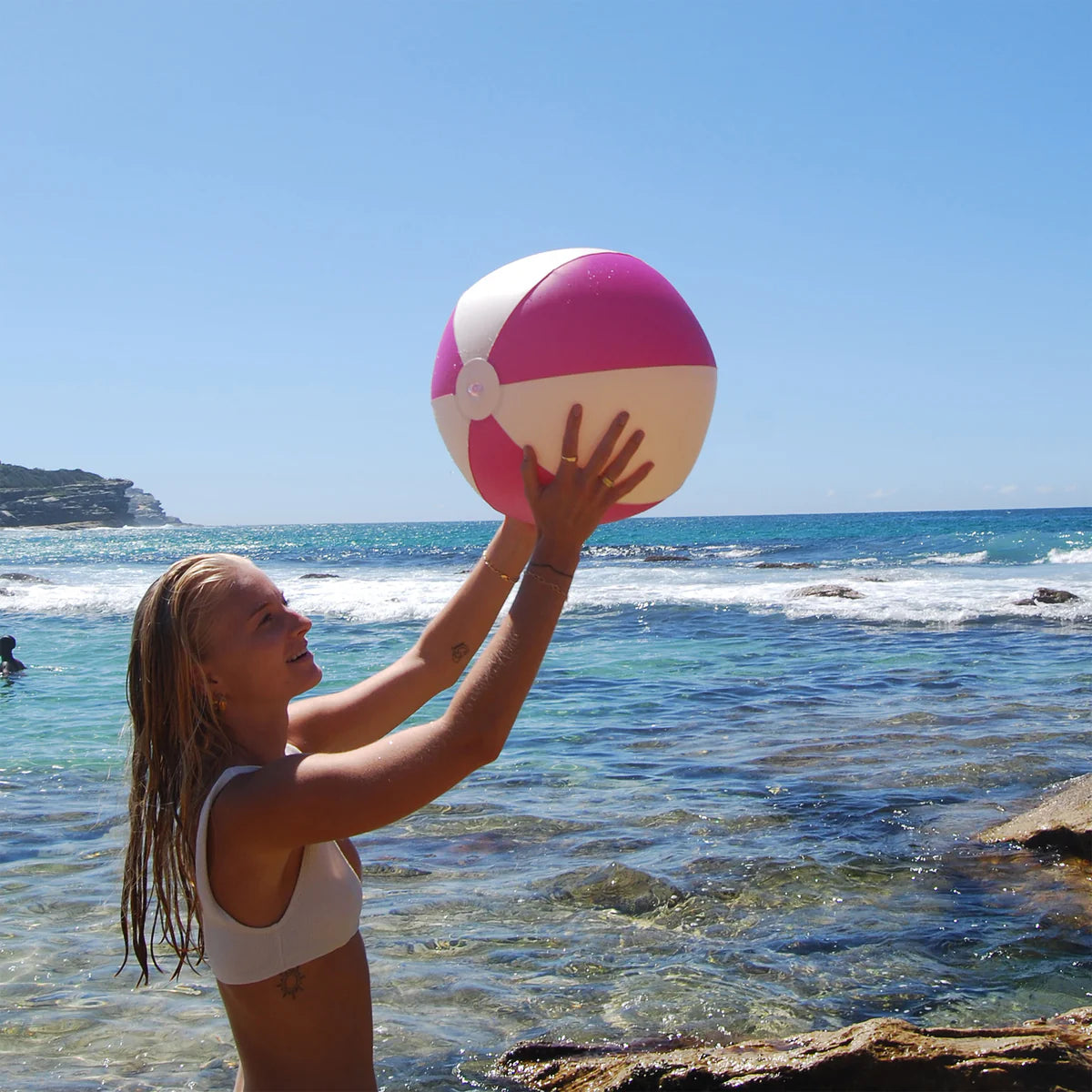 Load image into Gallery viewer, Inflatable Beach Ball Pool Party Magenta
