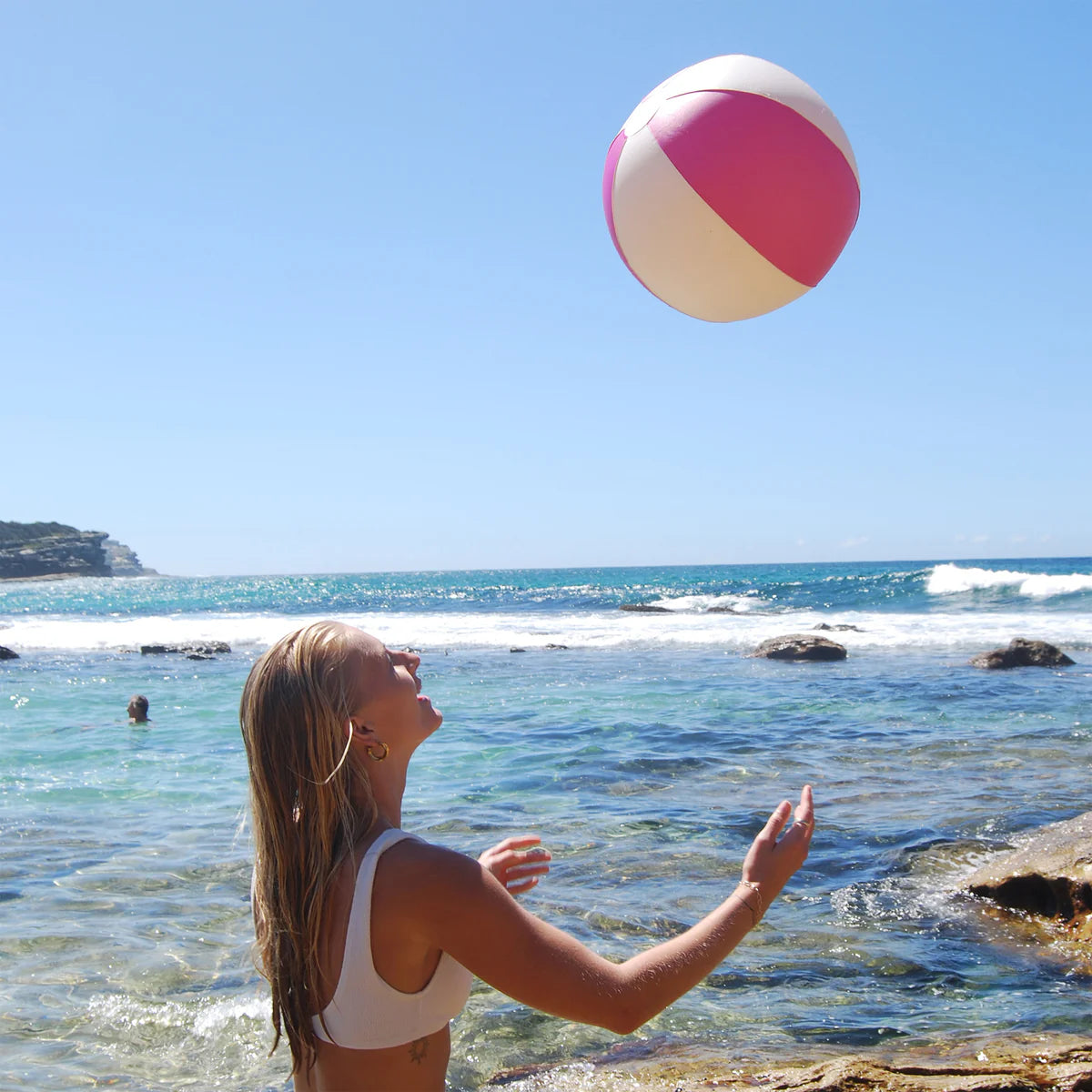 Load image into Gallery viewer, Inflatable Beach Ball Pool Party Magenta
