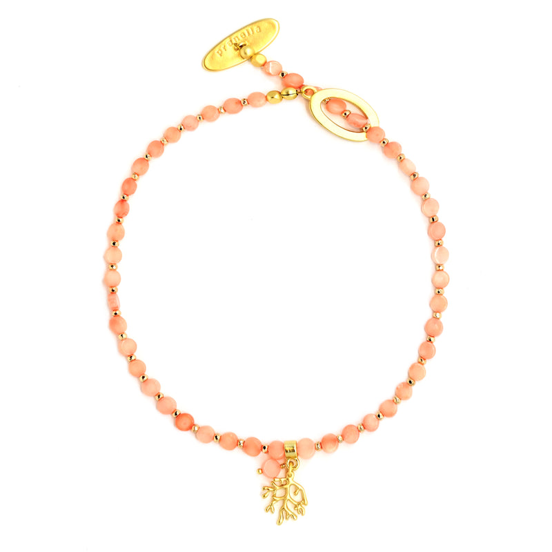Santani Peach Metal Coral Necklace