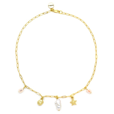 Scorpio Chain Pearl Necklace - Necklace