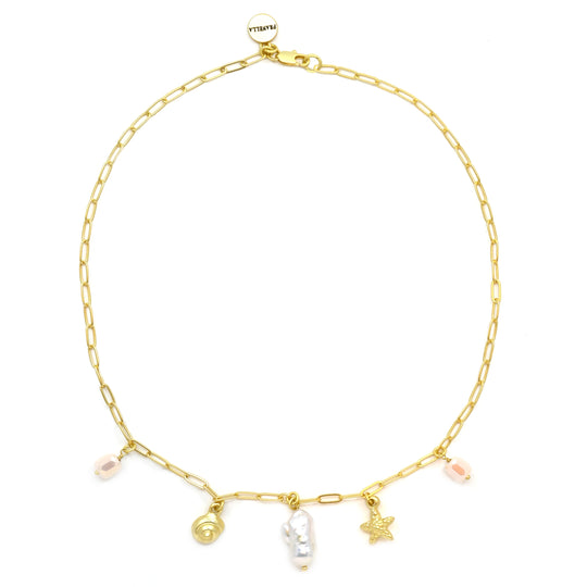 Scorpio Chain Pearl Necklace - Necklace