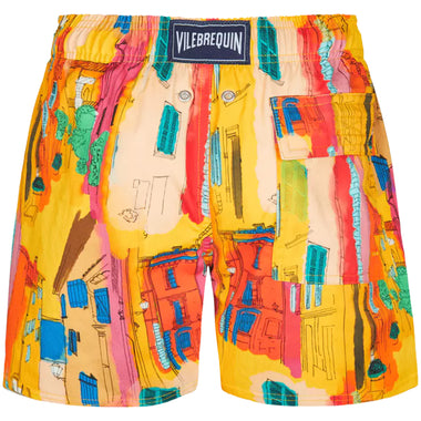 Men Stretch Swim Trunks Sunny Streets - Men’s Swim Shorts