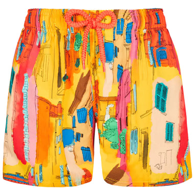 Men Stretch Swim Trunks Sunny Streets - Men’s Swim Shorts