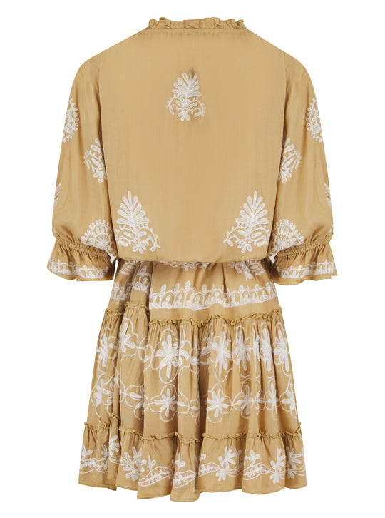 Load image into Gallery viewer, Sia Coffee Pearl Mini Dress - Dress
