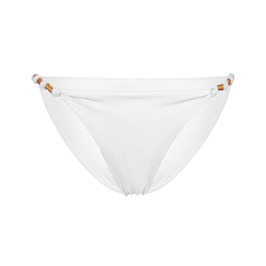 Solid Paula Bottom Full White - Bikini Bottom