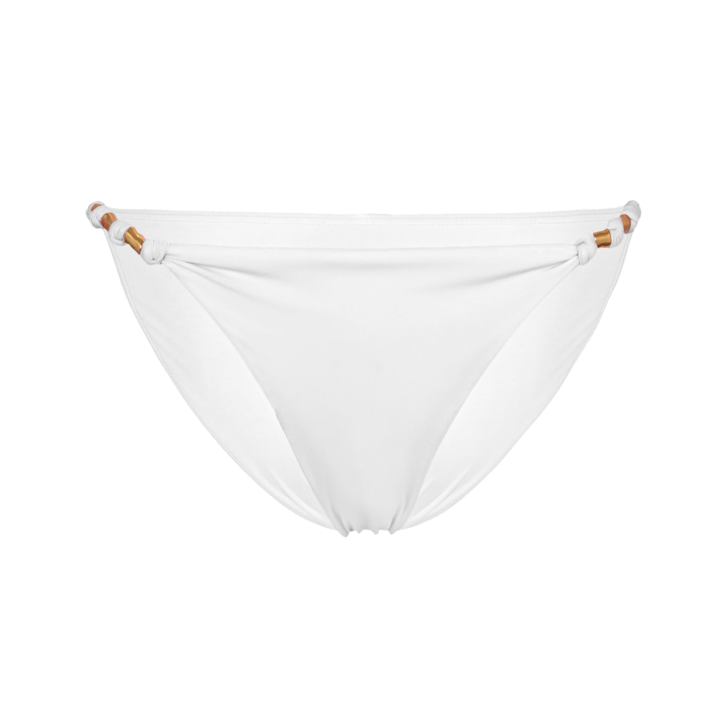 Solid Paula Bottom Full White - Bikini Bottom