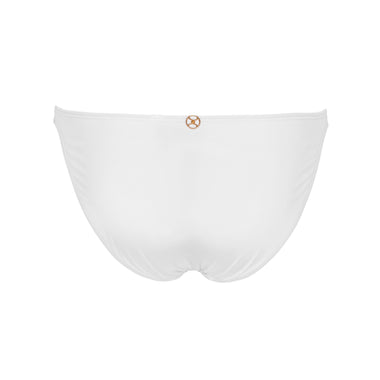 Solid Paula Bottom Full White - Bikini Bottom