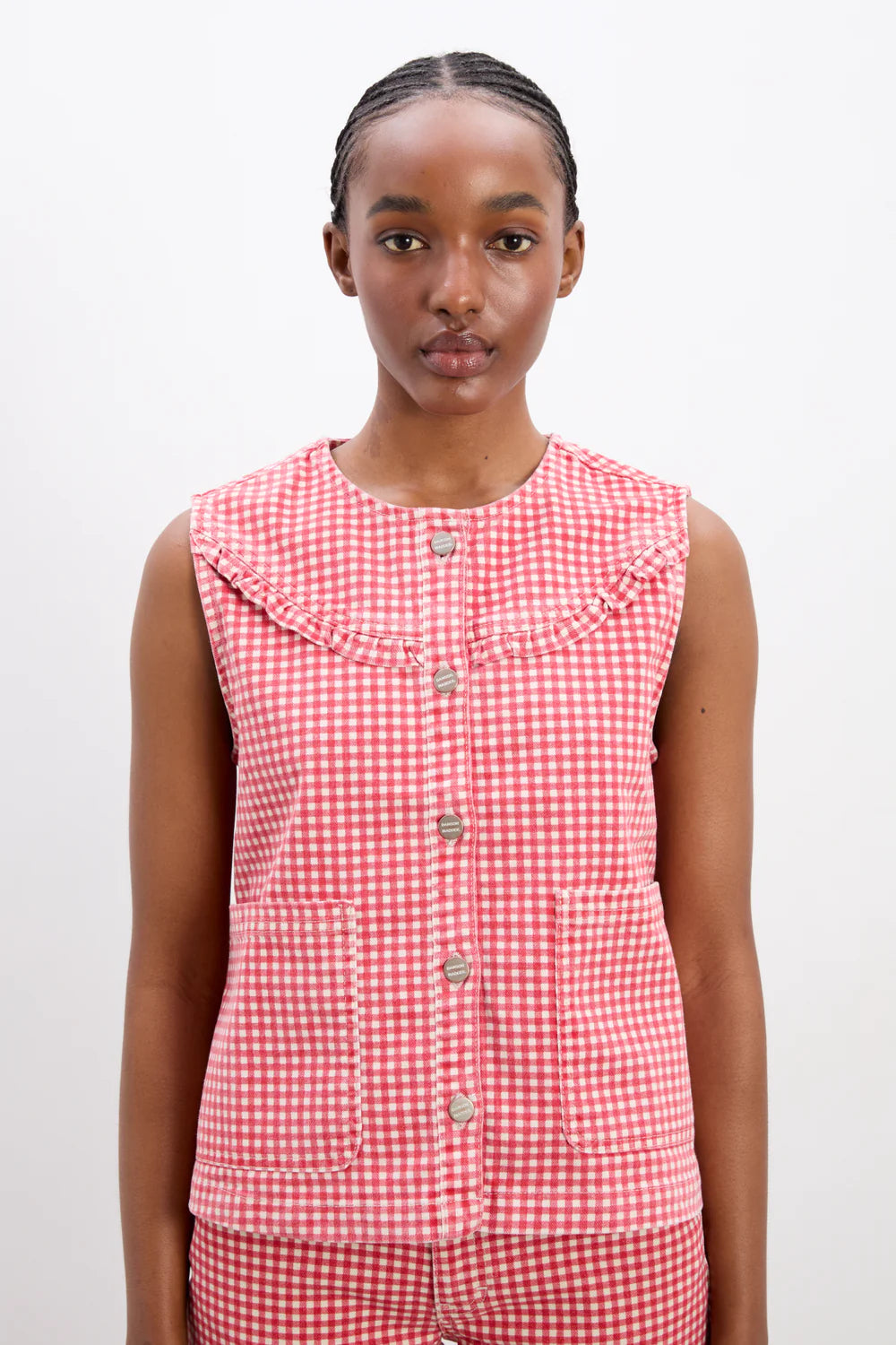 Load image into Gallery viewer, Mari Top Red Gingham
