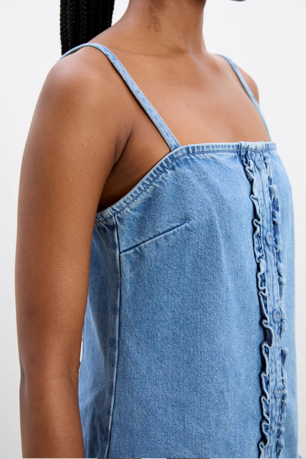 Load image into Gallery viewer, Lana Mini Dress Embroidered Denim
