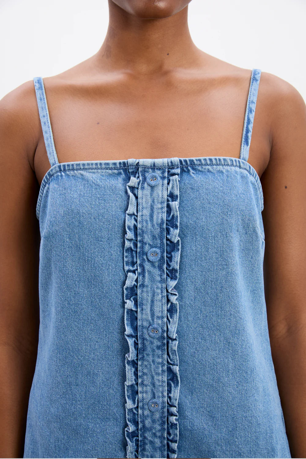 Load image into Gallery viewer, Lana Mini Dress Embroidered Denim
