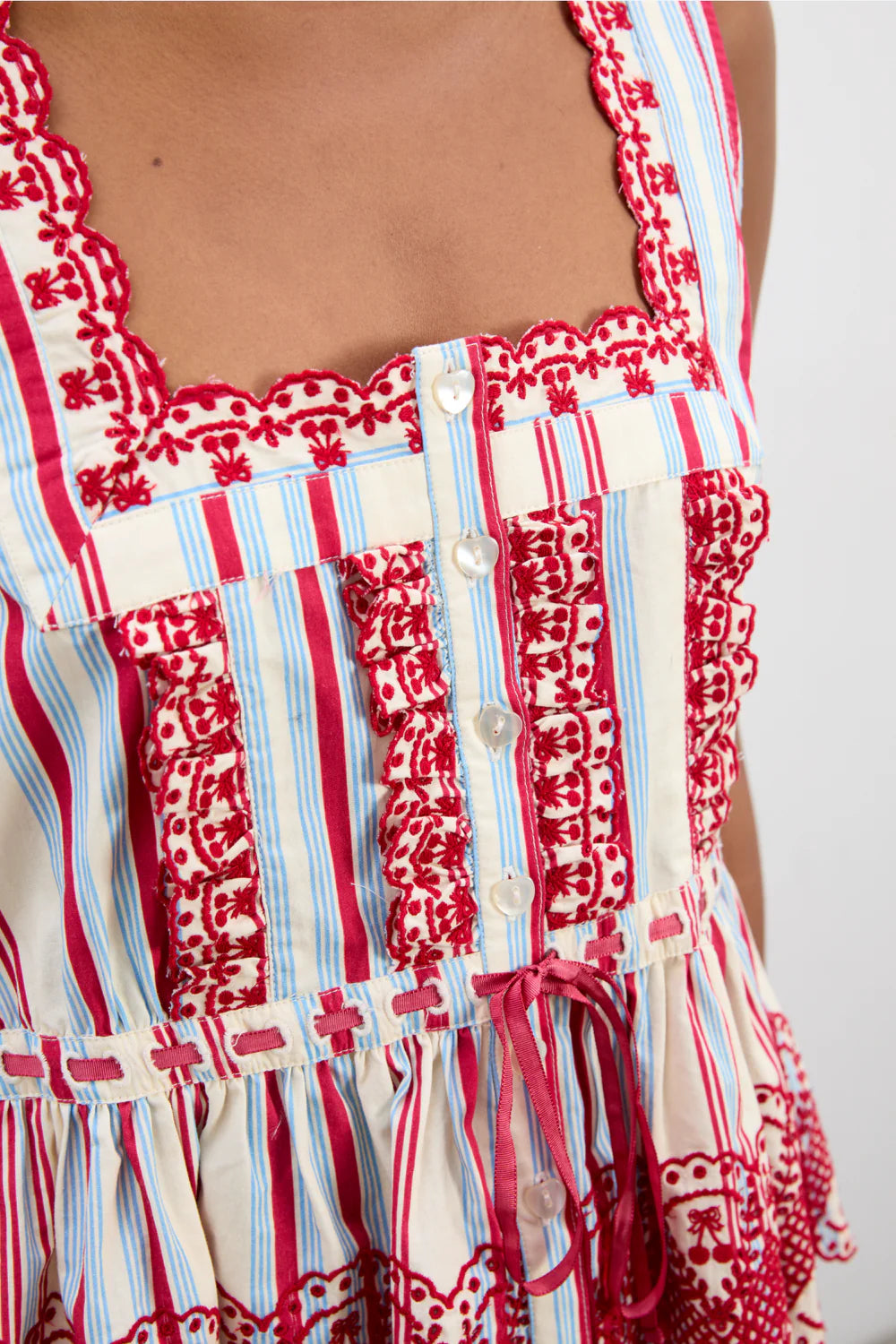 Load image into Gallery viewer, Amaya Blouse Butter Cherry Stripe
