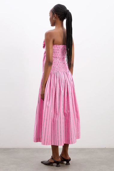 Mia Midi Dress Pink Stripes