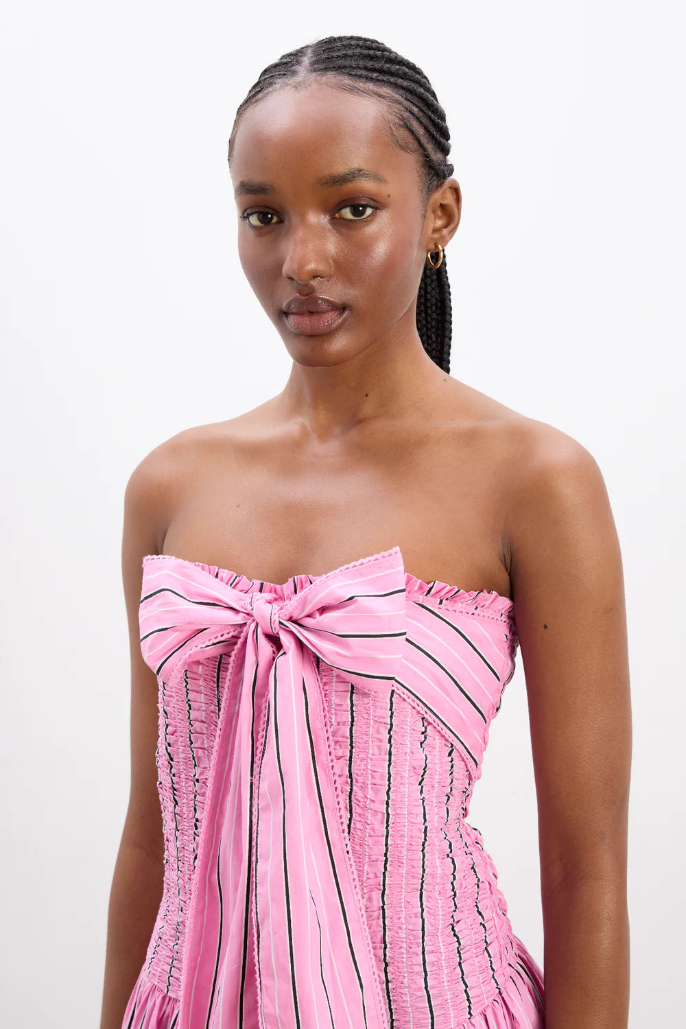 Load image into Gallery viewer, Mia Midi Dress Pink Stripes
