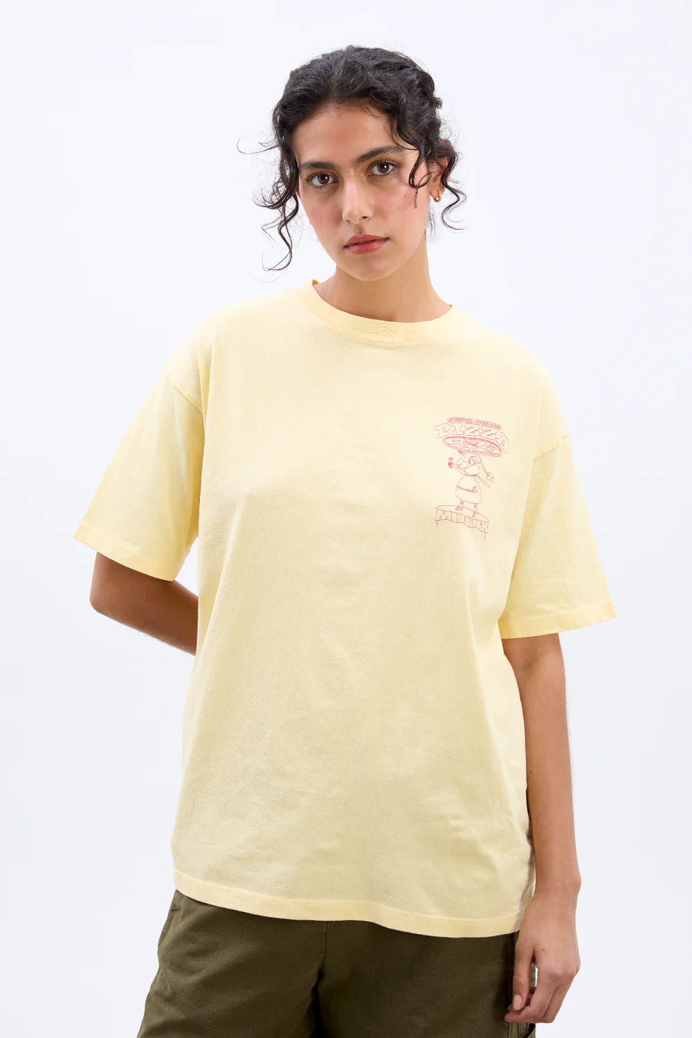 Load image into Gallery viewer, Pizza Party Boyfriend Tee Yellow
