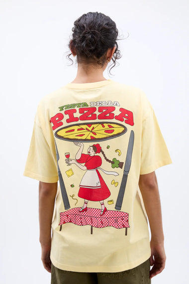 Pizza Party Boyfriend Tee Yellow