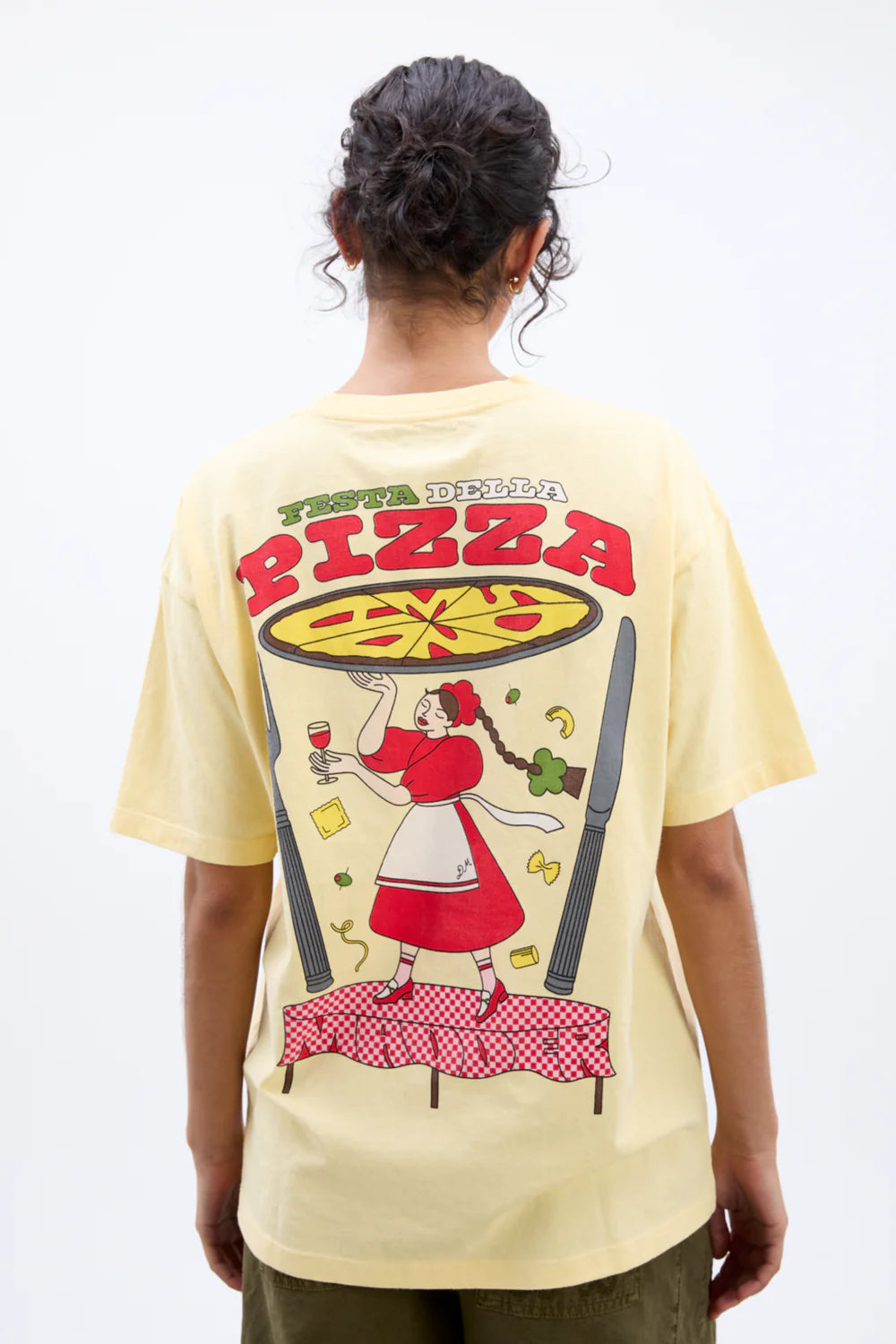Load image into Gallery viewer, Pizza Party Boyfriend Tee Yellow
