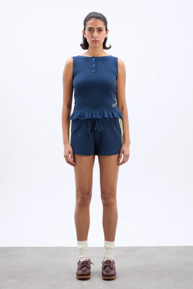 Hattie Waffle Cami Navy/Yellow