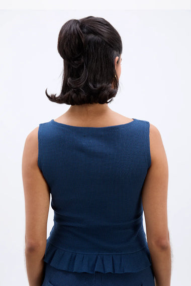 Hattie Waffle Cami Navy/Yellow