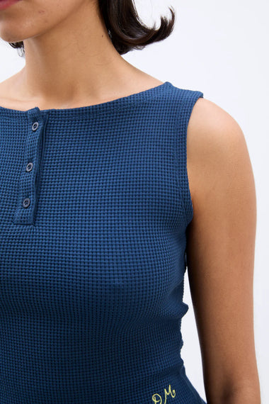 Hattie Waffle Cami Navy/Yellow