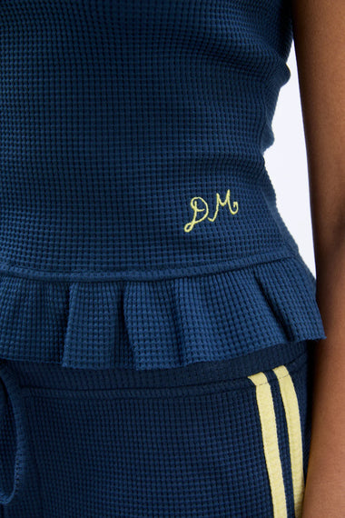 Hattie Waffle Cami Navy/Yellow
