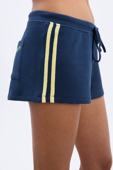 Pippa Waffle Short Navy/Yellow
