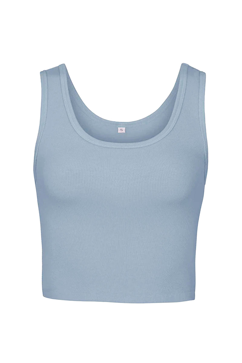 Scoop Crop Top Light Blue