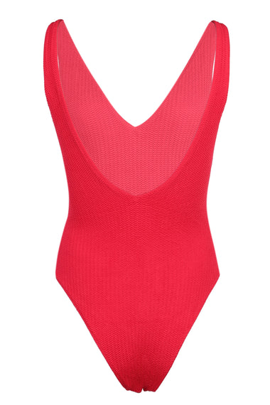 Deep V Neck One Piece Chili Red