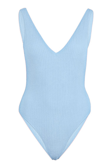 Deep V Neck One Piece Cornflower