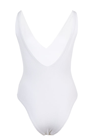 Deep V Neck One Piece White