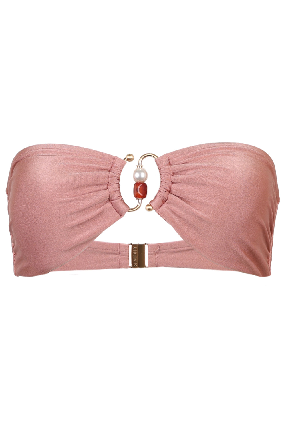 Load image into Gallery viewer, Palermo Ring Front Bandeau Bikini Top Mocha
