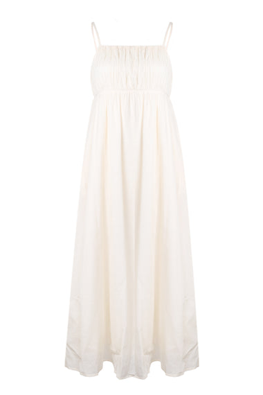 Piped Maxi Dress Ecru