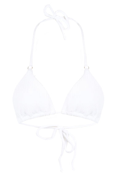 Slide Tri Bikini Top White