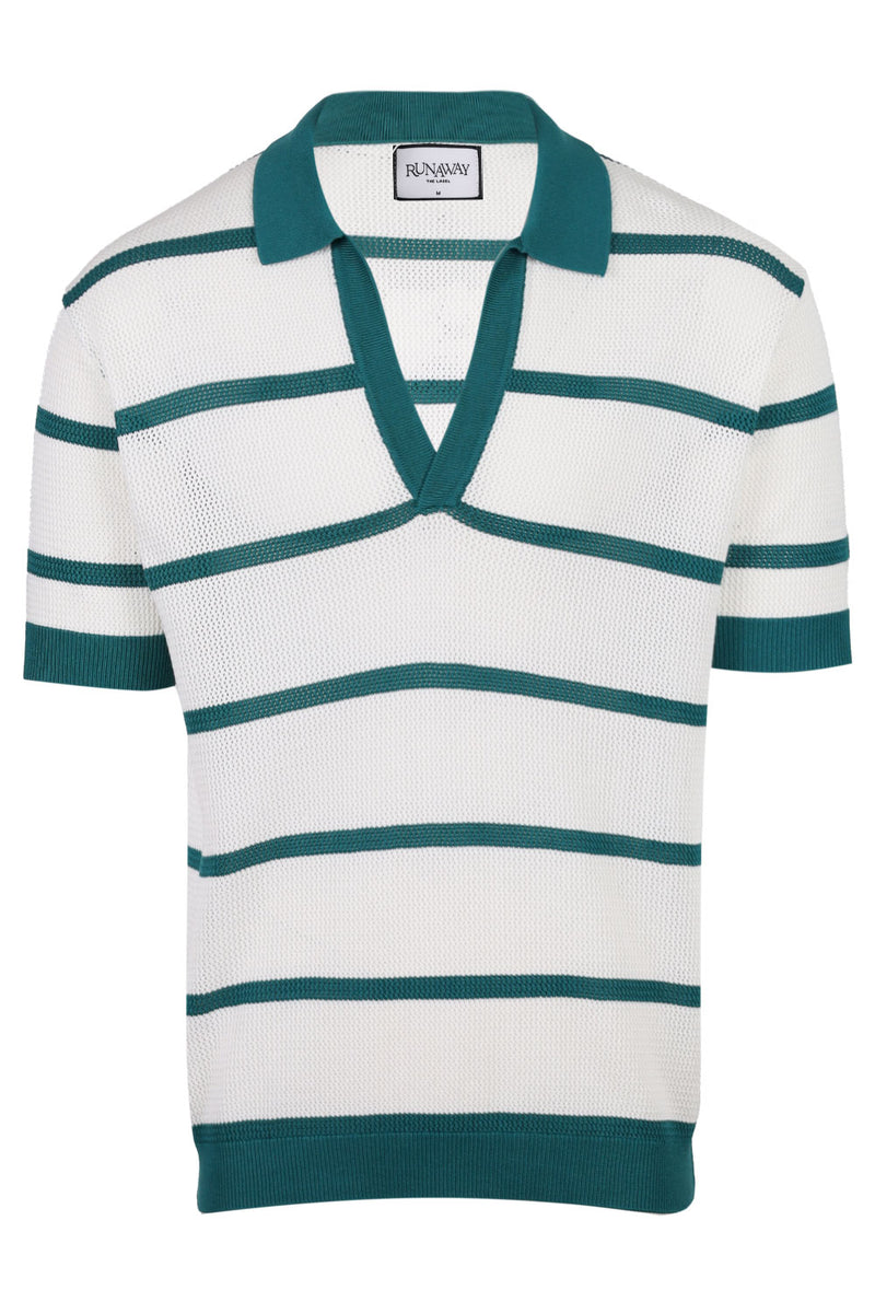 Alex Knit Top White/Jade Green
