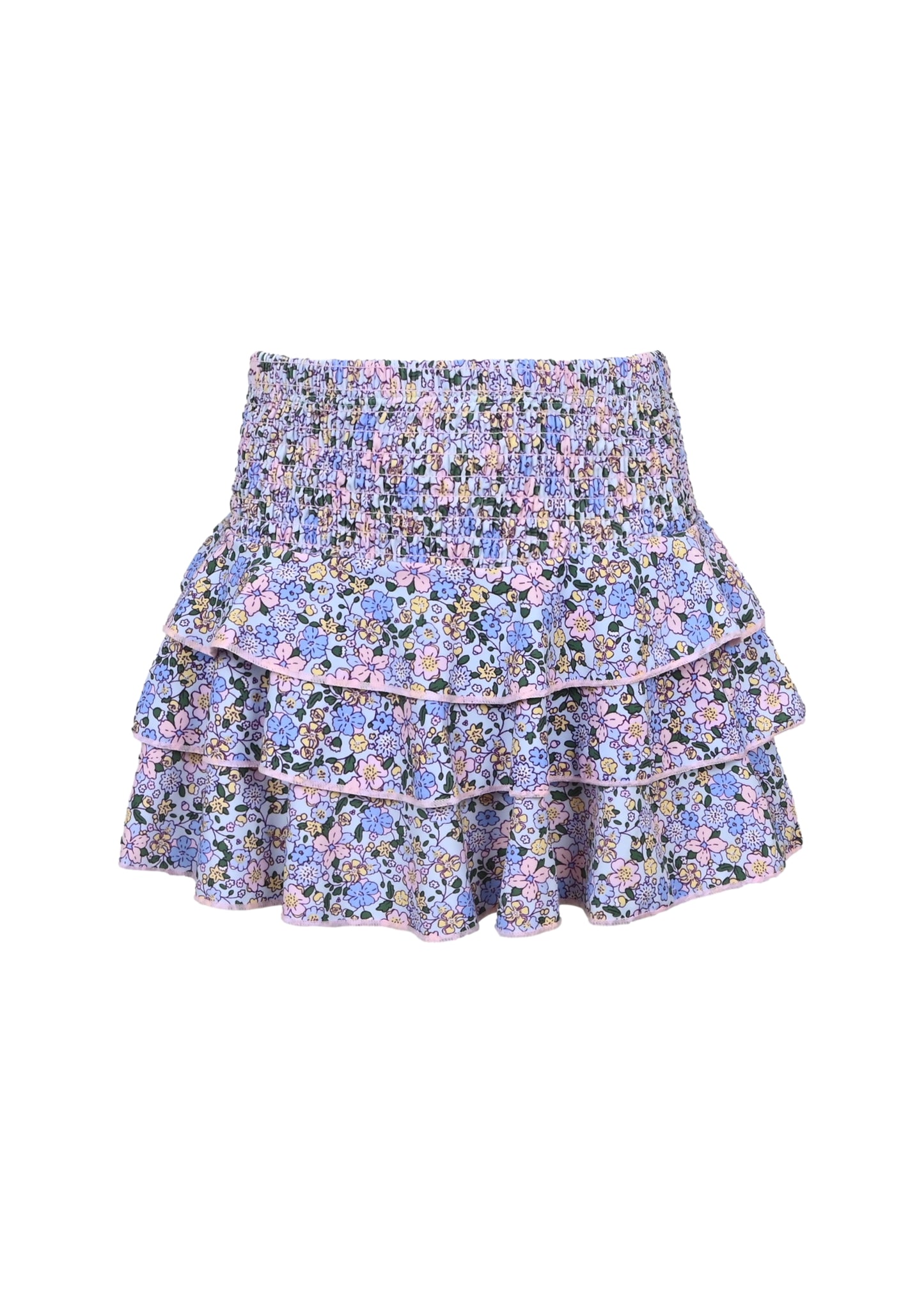 Load image into Gallery viewer, Blue Blossoms Ruffle Active Skirt

