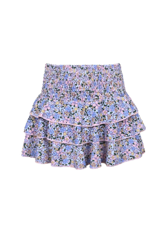 Blue Blossoms Ruffle Active Skirt