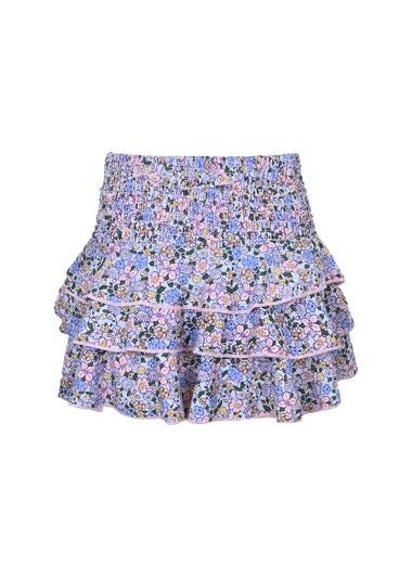 Blue Blossoms Ruffle Active Skirt