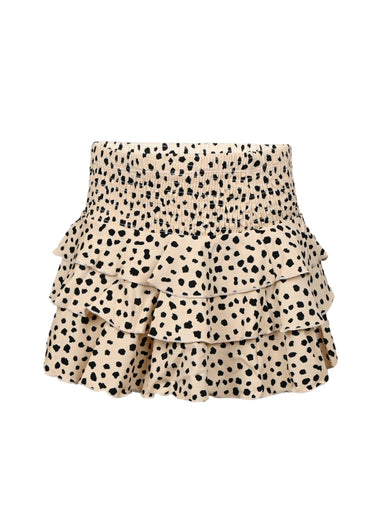 Dalmation Leopard Smocked Ruffle Active Skirt