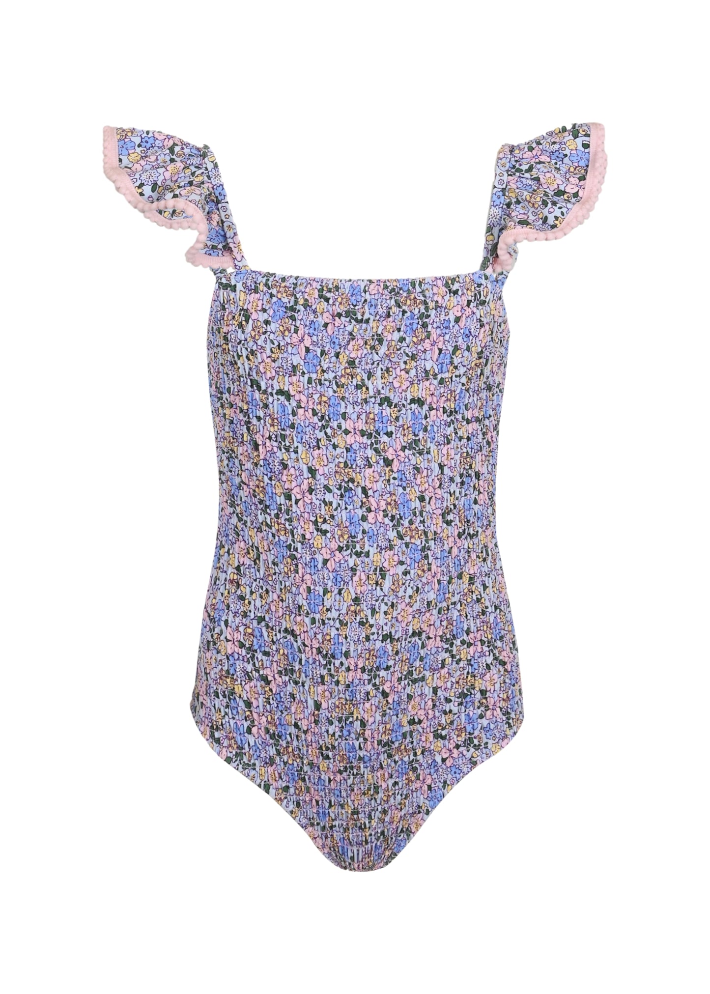 Flower Power Purple Smocked One Piece Swimsuit