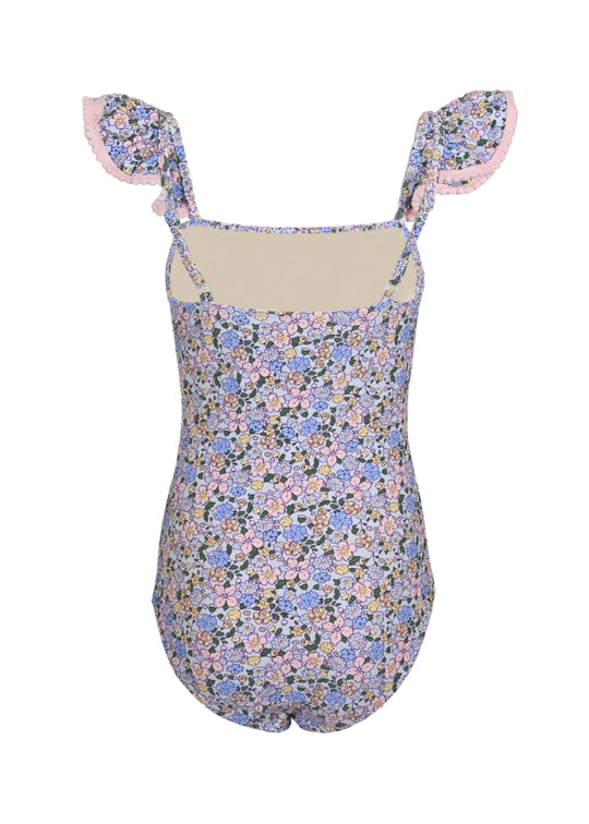 Flower Power Purple Smocked One Piece Swimsuit