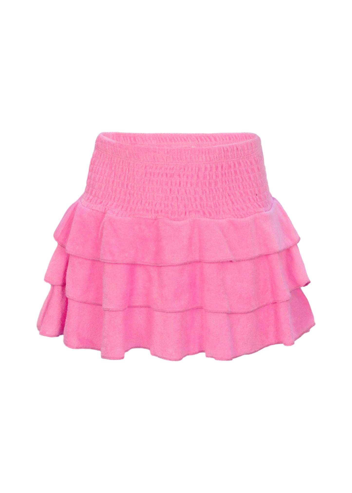 Pink Terry Girls Smocked Skirt