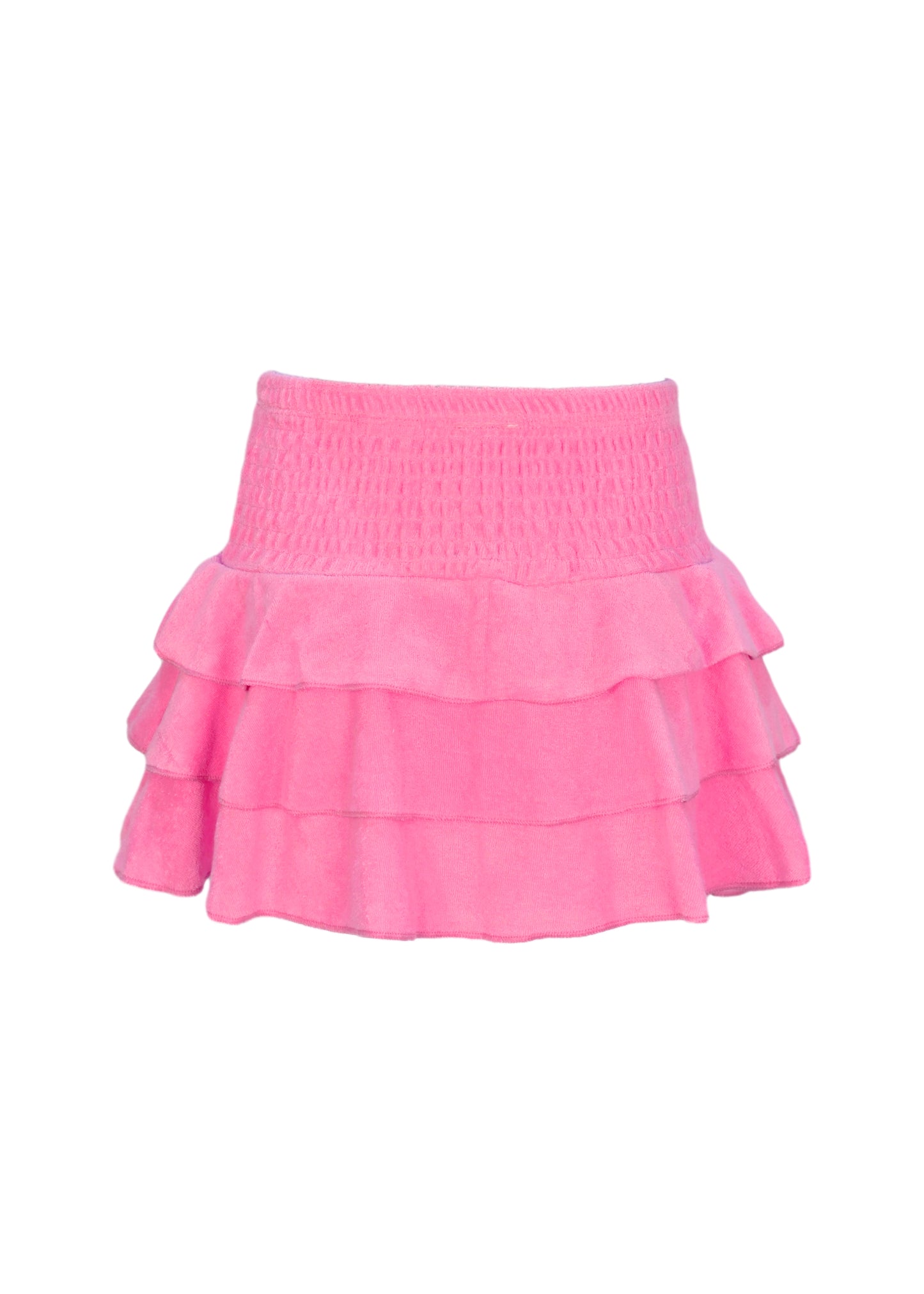 Pink Terry Girls Smocked Skirt