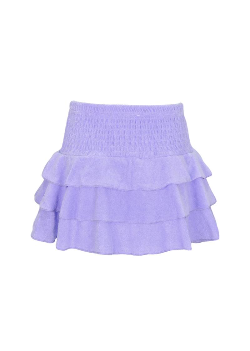 Purple Terry Girls Smocked Skirt