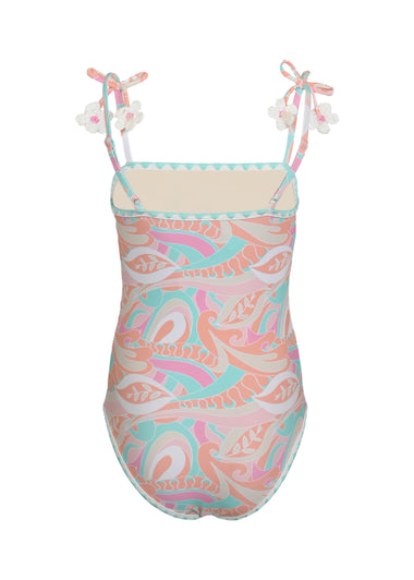 Tutti Fruity Girls Crochet Daisy PomPom One Piece Swimsuit